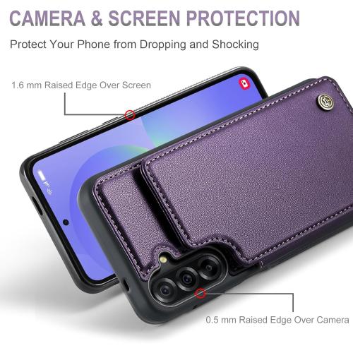 Vinich for Samsung Galaxy A36 Wallet Case with Card Holder, RFID Blocking Credit Slots Kickstand Shockproof Phone Cover for Women Men, Purple