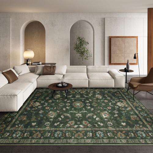 Green,2'6x8' Wonnitar Green Runners for Hallways 2.5x8 Boho Runner Rug, Low Pile Non Slip Washable Kitchen Runner Rug, Vintage Floral Stain Resistant Christmas Runner Rugs Carpet Runner for Bedroom,(Green,2'6x8')