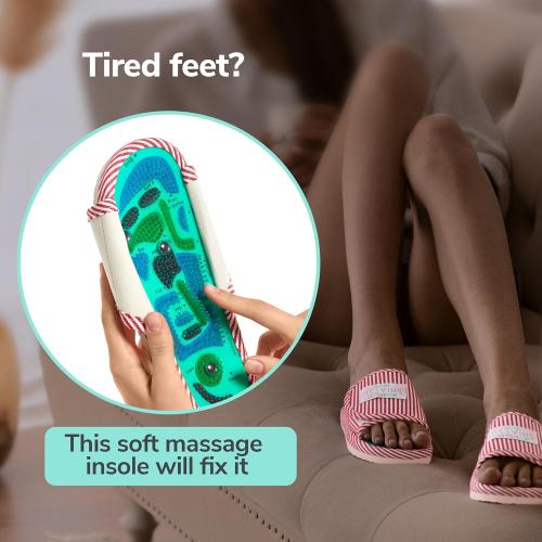 Acupressure Massage Slippers for Plantar Fasciitis & Neuropathy Relief – Shiatsu Reflexology Foot Massager Sandals with Magnetic Therapy, Acupuncture Point Map, for Men & Women