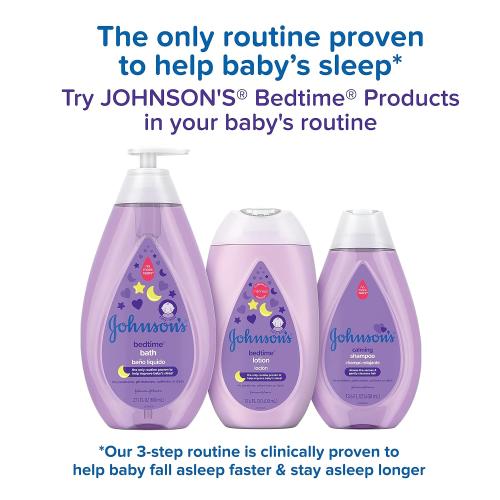 Johnson's Moisturizing Bedtime Baby Lotion with Coconut Oil & NaturalCalm Aromas to Help Relax Baby, Hypoallergenic & Free of Parabens, Phthalates & Dyes, Mild Baby Skin Care, 13.6 fl. oz