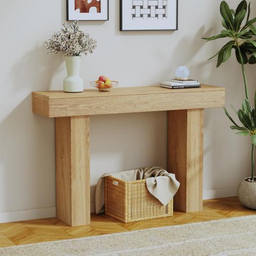 Console Table, Wooden Entryway Table, Rectangular Sofa Table Behind The Couch, Farmhouse Narrow Console for Entrance, Hallway, Living Room