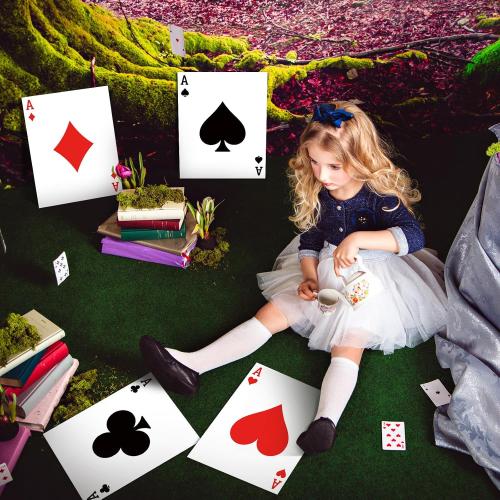 8 Pcs Jumbo Playing Cards 15.8 x 12.6 Inches Large Print Giant Thick Poker Card for Casino Theme Party Decorations Birthday Game Night Party Decor (A)