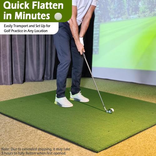 Bearwill Golf Mat 31mm, 5x4ft/5x5ft Elite Golf Hitting Mats for Practice Outdoor Indoor, High-Elasticity Artificial Turf Mat for Garage Simulator Chipping Driving Training
