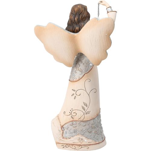 Pavilion Gift Company Elements 9-Inch Sympathy Angel Holding Star, Stars in The Sky - Gray