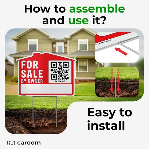 19×14 For Sale by Owner Sign (3-Pack) - Weatherproof, Double-Sided | Corrugated Plastic | Stakes & QR App Included