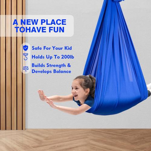 Sensory Swing for Special Needs Kids with 360° Swivel Hanger, Therapy Hammock for Autism, ADHD, Sensory Needs, Indoor Adjustable, Hardware Included
