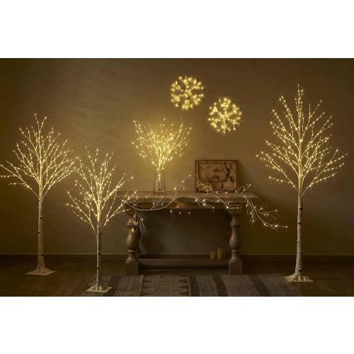 Hairui Lighted Birch Branches Battery Operated 70L 18IN Warm White and Multi Color Fairy Lights 8 Function for Halloween Home Christmas Decor