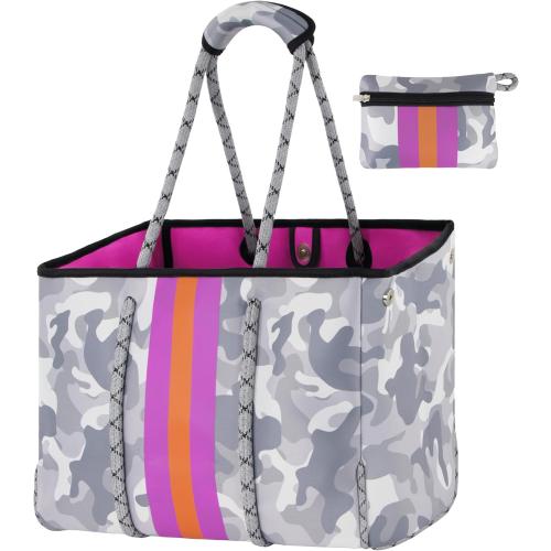 QOGiR Neoprene Multipurpose Beach Bag Tote with Inner Zipper Pocket