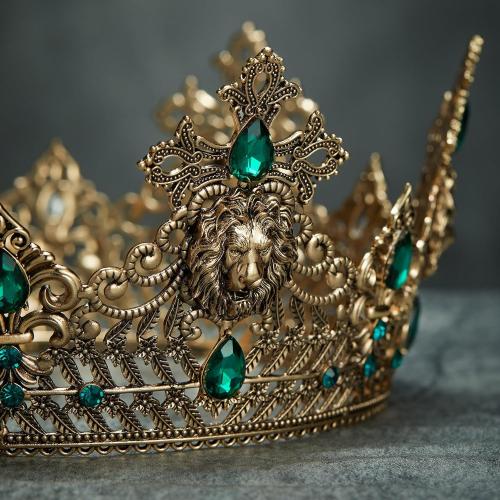 SWEETV King Crown for Men, Men's Tiara Prince Diadem, Royal Medieval Hair Accessory for Cosplay Birthday Prom Halloween