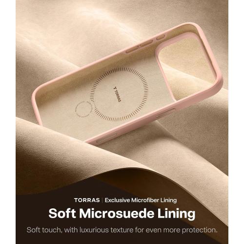 TORRAS Ostand Q3 Silicone for iPhone 17 Pro Max Case, Fit for MagSafe, 360 Spin Stand, Soft Liquid Silicone Cozy Grip, Camera Control, Protective Case for iPhone 17 Pro Max for Women Girl, Bliss Pink
