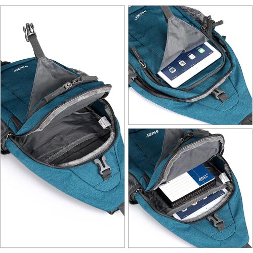 G4Free Sling Bag RFID Blocking Sling Backpack Crossbody Chest Bag Daypack for Hiking Travel(Teal Blue)