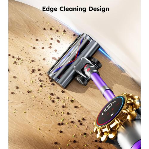 Cordless Vacuum Cleaner,Upgraded 550W 45KPA 60Mins Vacuum Cleaners for Home,Self-Standing Stick Vacuum with LED Display,8 in 1 Lightweight Anti-tangle Wireless Vacuum for Pet Hair Carpet Hard Floors