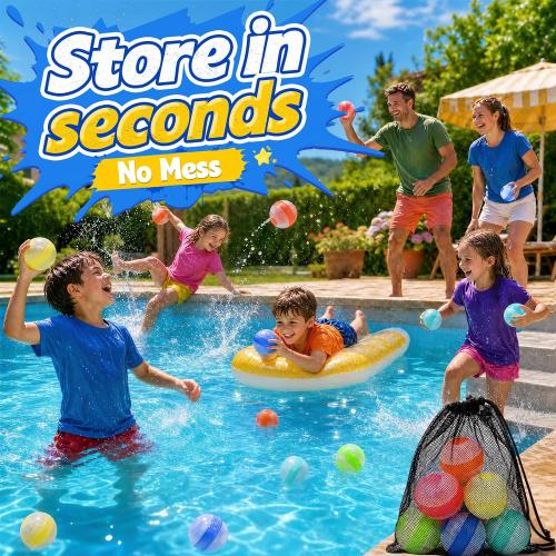 12 Pcs Reusable Water Balloons,Refillable Silicone Water