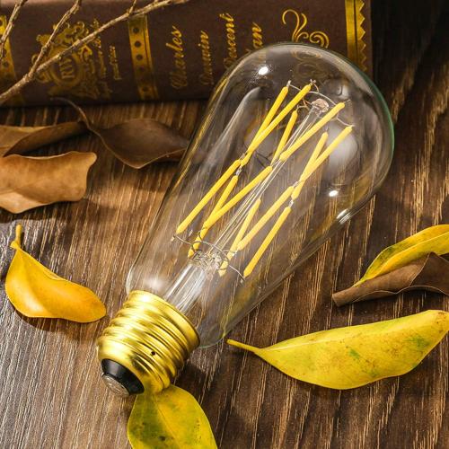 LED Edison Bulb Dimmable 12W 3000K Soft White 1200LM, 100W Equivalent E26 Medium Base, ST64 Vintage LED Bulbs, 360 Degree Beam Angle, Clear Glass, Pack of 4.
