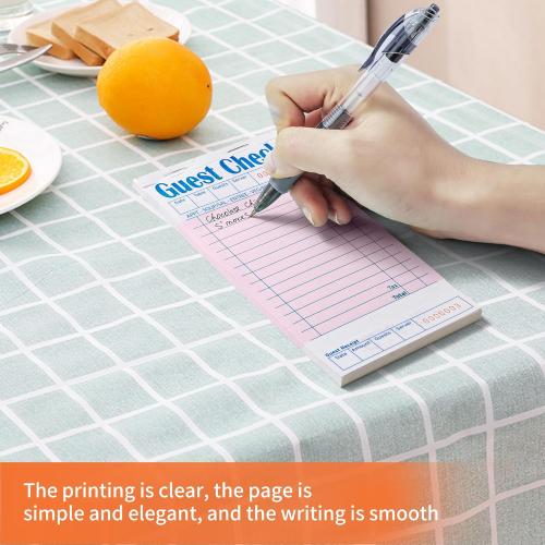 ZPARIK 6 Pack Guest Checks Books, Server Note Pads, Pink | 5 Pack Guest Checks with 50 Sheets Per Book, Waiter Checkbook, Waitress Notepad for Restaurants, Perfect for Servers