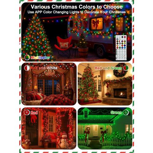 Smart Color Changing Valentines Day Lights with Remote & App Control, 66FT 200LED RGB Light with Timer, Music Sync Multiple Modes Twinkle Christmas Light Waterproof Indoor Outdoor Valentines Day Decor