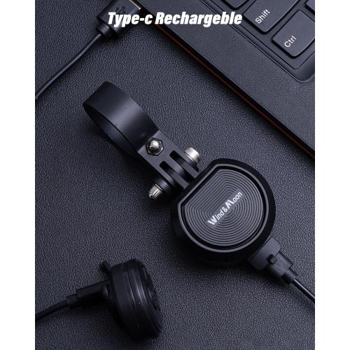 Black Wind&Moon Electric Bike Bell, 80-130DB Anti-Theft Alarm Adjustable Bike Horn, IPX6 Waterproof with USB Rechargeable Scooter Horn, Bicycle Bell, Warning Horn (Remote Control 4 Tones, 4 Tones, 1 Tone)