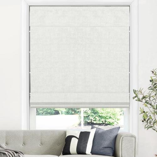 LazBlinds Cordless Roman Shades for Windows, Blackout Room Darkening Thermal Insulated Window Blinds, Lightweight Fabric Blinds for Indoor Windows, 20 W x 60 H, Off White