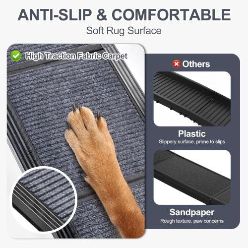 Dog Ramp for Car 63 Long & 17 Wide Portable Dog Ramps for Large Dogs with Non-Slip Rug Surface Dog Car Ramp for SUV Car & Truck, Folding Dog Ramp Up to 250LBS