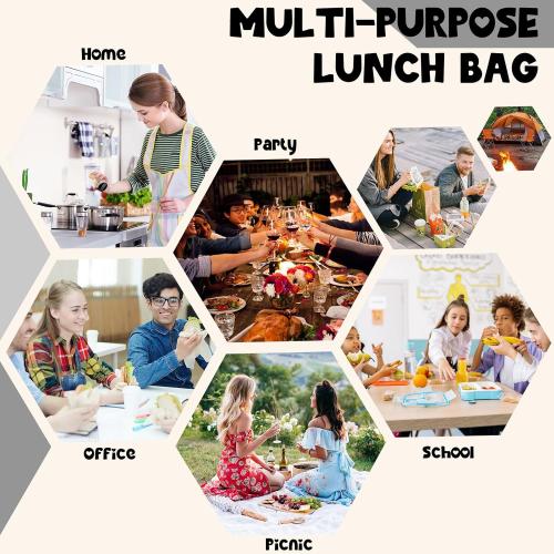 Bluboon Lunch Bag for Women Men Cute Corduroy Lunch Tote Bags Reusable Insulated Lunch Box Large Capacity Reusable Insulated Cooler for Work Picnic or Travel