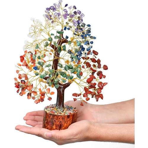 Crocon® 7 Chakra Crystal Tree of Life, Crystals & Healing Stones 10-12 inch