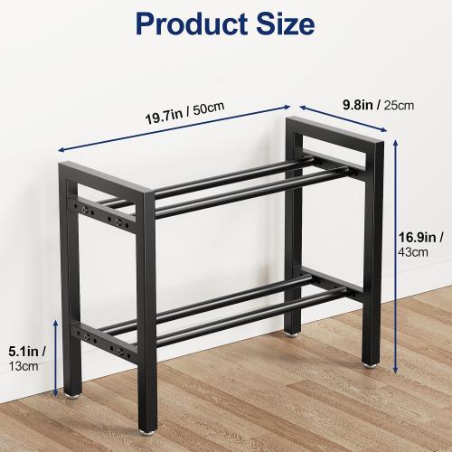 Dumbbell Rack 2-Tier Adjustable Weight Rack For Home Gym Dumbbells Kettlebell (Rack Only)