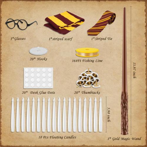 Floating Candles with Wand - Christmas Decorations Magic Flameless Candles Flickering Warm Light LED Hanging Candle Remote, Battery Operated Candles for Christmas Outdoor Indoor Party Decor