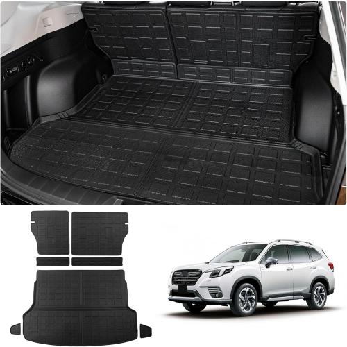 Cargo Mat Compatible with 2019-2024 Subaru Forester Trunk Mat Cargo Liner Trunk Liner TPE All Weather Back Seat Cover Protector 2023 Forester Accessories (Trunk Mat Backrest Mats)