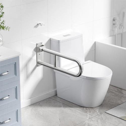 Toilet Grab Bar, Bathroom Safety Handrail Wall Mounted, 304 Stainless Steel Flip Up Folding Support Rail for Elderly Seniors and Handicap Assistance (24 Inch)