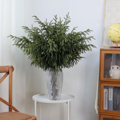 Real Touch Norfolk Pine Branch - 36 Artificial Christmas Green Plants Branches Faux Greenery Stem Fake Pine Picks for DIY Crafts Garland Wreath Xmas Indoor Outdoor Home Decor (4 Pcs)
