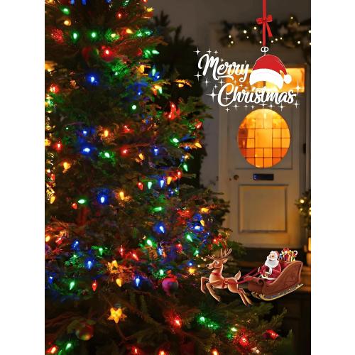 2-Pack Extentable C9 Christmas Lights Outdoor Indoor, 66 FT 100 LED Christmas String Lights Plug in with 8 Modes & Timer, Waterproof Fairy Twinkle Light for Xmas Tree Yard Decorations (Multi-Colored)