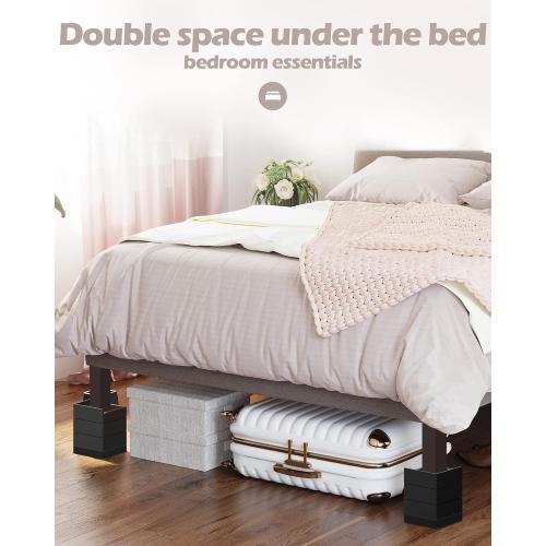 Furniture Risers, Tclouda Bed/Sofa/Desk/Table/Chair Leg/Fridge Lifts to 1.5, 3 and 4 in, Rectangle Adjustable Risers Blocks for Extenders, Heavy Duty Supports Up to 1300 Lbs, 4 in-Black-Rectangle