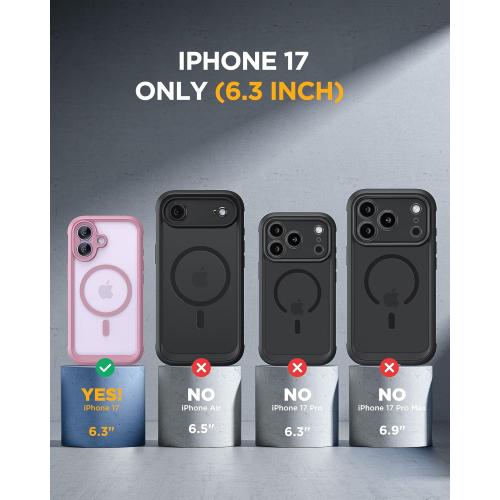 Miracase for iPhone 17 Case 6.3'', Full-Body Military Grade Drop Protection Outdoor Phone case with Built-in Glass Screen &Camera Control,Easy Installation,No Gap,Compatible with MagSafe, Purple