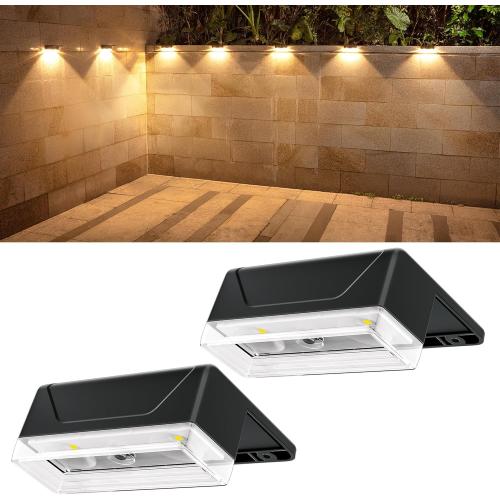 6 Pack........Ellasay Solar Fence Lights Outdoor: 8 Lighting Modes with RGB Solar Powered Deck Light - Waterproof IP65 - Wall Decor for Garden Patio Backyard Porch 2 Pack