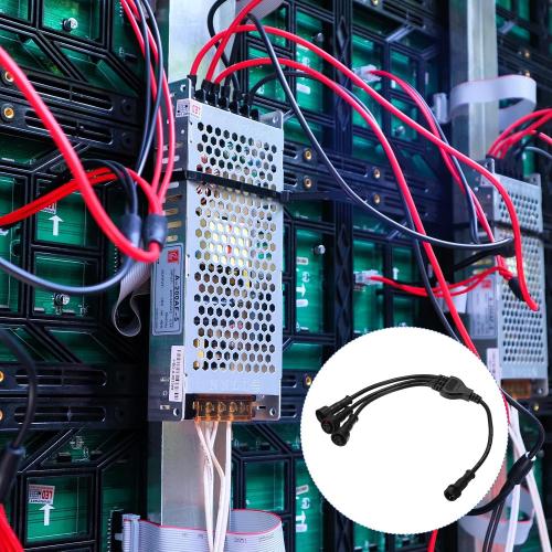 MECCANIXITY 3-Core 3 Pin Y Splitter Connector, 30cm 22AWG IP65 Y Shape 1 Male to 3 Female Extension Cable for LED Lighting