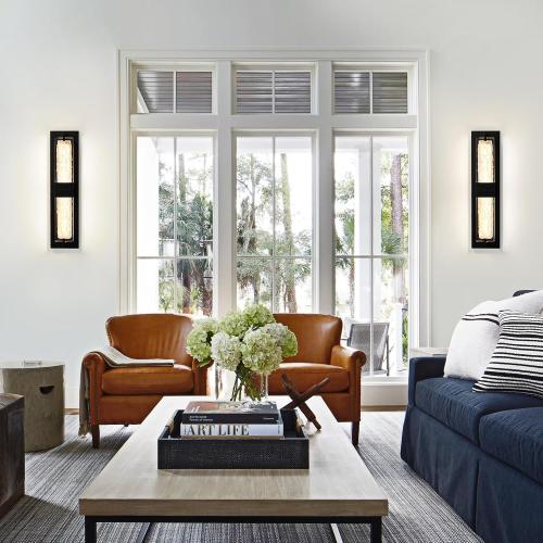 Battery Operated Resin Wall Sconce - Wireless Rechargeable Black Wall Light Dimmable LED Remote Wall Sconces Lighting Modern Cordless Vanity Light Fixtures No Wiring for Living Room Bedroom Bathroom