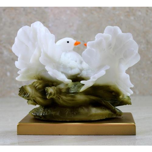 Color White eSplanade Love Birds Showpiece | Bird Statue Romantic Couple Gift Decorative Showpieces Items (White)