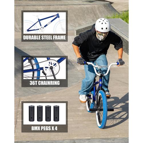 vollsch Freestyle BMX Bikes 18 20 Inch Kids Bicycle for 6-15 Years Old Teens, Boys, Girls, Beginner-Lever Riders,Multiple Colors