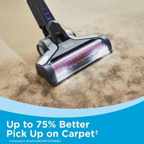 Purple BLACK DECKER Pet Hair Vacuum, Cordless Vacuum Cleaner Pet Hair, Up to 55 Minutes of Runtime, Interchangeable Floorhead, Maximum Suction, Multi-Surface, Light Weight, Powerseries Extreme (BSV2020P)