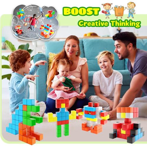 40pcs Magnetic Blocks for Toddler Toys, Magnetic Cubes Building Blocks Classroom Must Haves, STEM Preschool Sensory Magnet Toys for 3 4 5 6 Year Old Boys and Girls