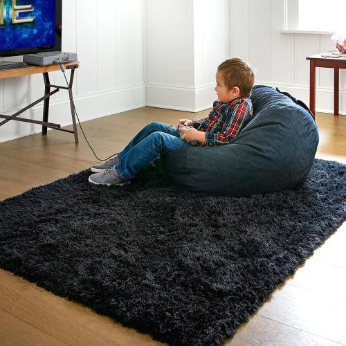 Ophanie Black Area Rugs for Bedroom Living Room, 4x6 Fluffy Fuzzy Shag Shaggy Carpet Soft Plush Furry Bedside Rug, Indoor Floor Rug for Kids Girls Boys Home Decor Aesthetic, Dorm Nursery