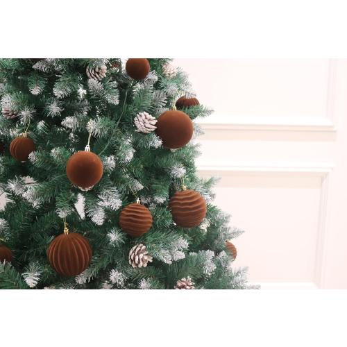 6inch Big Velvet Christmas Ornaments for Xmas Trees, 2 pcs Flocked Christmas Balls Sets for Holiday Decor