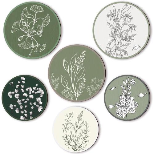 Barydat 6 Pcs Boho Wooden Plant Wall Art Decor,Greenery,8 Inch, 10 Inch | Farmhouse Rustic Bohemian Wall Hanging Vintage Home Decor for Bedroom Living Room Entryway Apartment Farmhouse Interior
