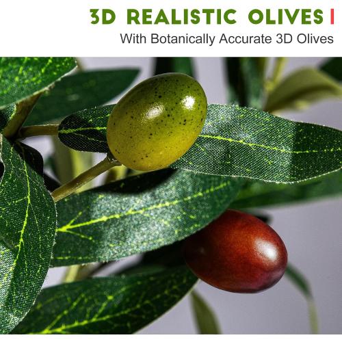 Tall Artificial Olive Tree Faux Trees Indoor Outdoor Realistic Floor Plant Large Fake Plants for House Modern Home Living Room Master Bedroom Office Front Porch Decor Outside Patio para decoracion