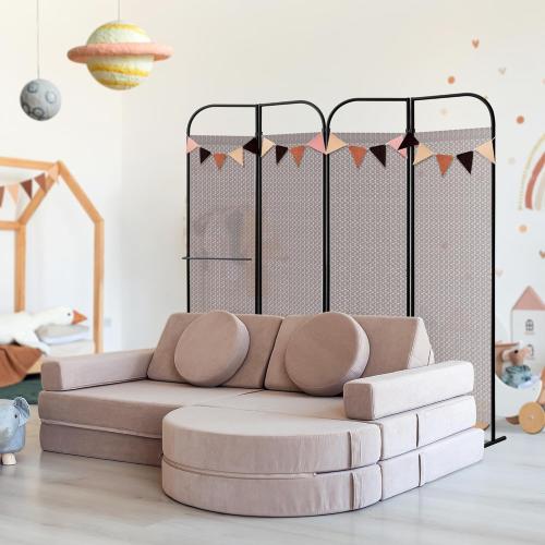 DECOLAB Freestanding Folding Room Divider, Portable Privacy Partition Panel for Home, Office, Bedroom, Studio, Adjustable Layout, 68 x 71, Waltz