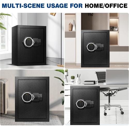 3.2 Cu Ft Large Home Safe Box with Type-C Port | Steel Security Box with Digital Electronic Keypad, Removable Shelf, Safety Lock Box for Office Documents Money Jewelry Gun