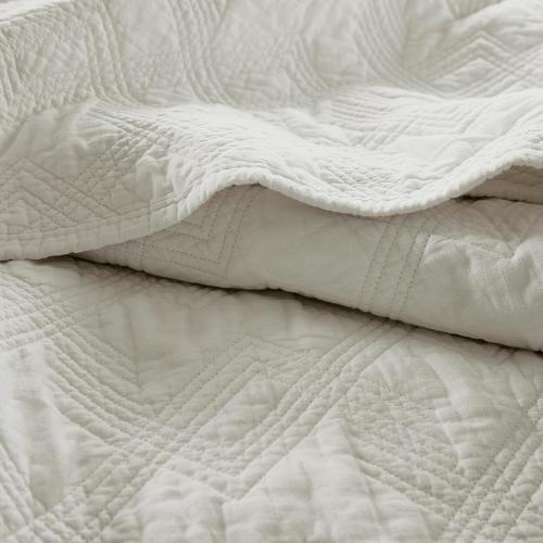 WDCOZY 100% Cotton Oversized King Quilt Set - Beige California Cal King Size Soft Lightweight Modern Bedspread, Farmhouse Country Rustic Coverlet, Textured Like Linen, Shabby Chic Bedding