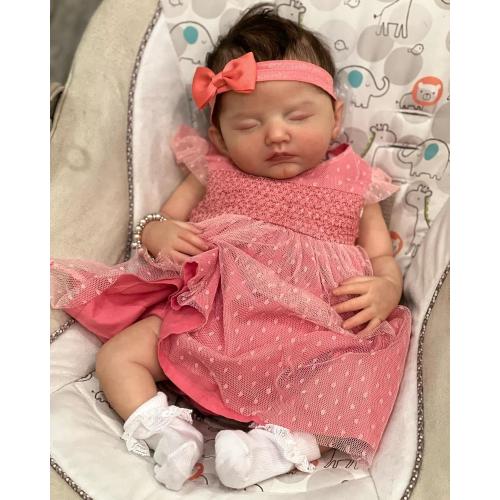 Lifelike Reborn Baby Dolls Girls Reborn Doll Eyes Closed Soft Body Realistic Newborn Baby Doll Real Life Baby Dolls Gift Box Toys 20 Inch Look Like a Real Baby