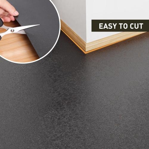 Size XL Color Black Zpai Area Floor Mat for Home Large Black No Slip Waterproof Vinyl Area Rug for Under Dining Room Table, Spill Resistant Hard Floor Protector Cover, Easy Clean Splat Mat for Under High Chair