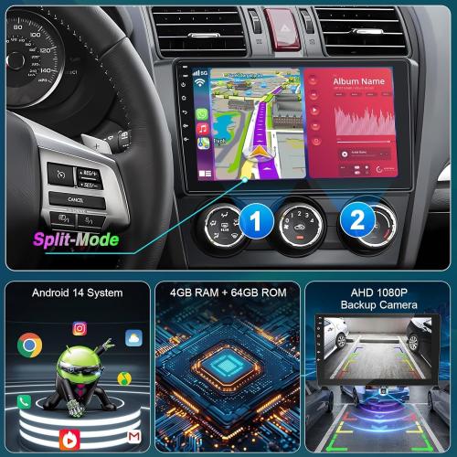 8core 64G Android 14 Car Radio for Subaru Forester WRX Impreza2013-2015with Wireless Carpaly&Android Auto for Harman Kardon system, 9'' 1280*720 IPS Touch Screen car stereo with Bluetooth/WiFi/GPS/DSP
